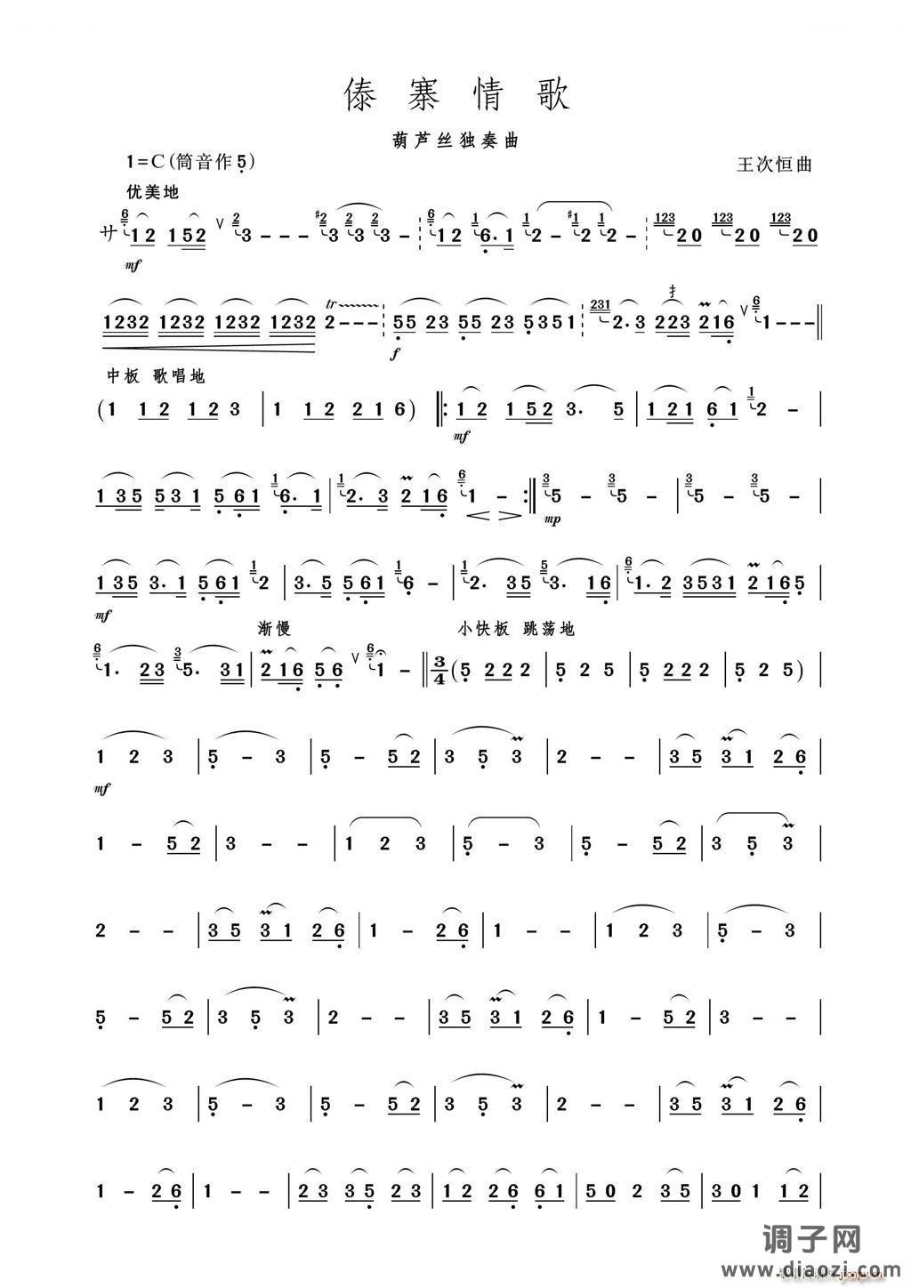 傣寨情歌（葫芦丝独奏）