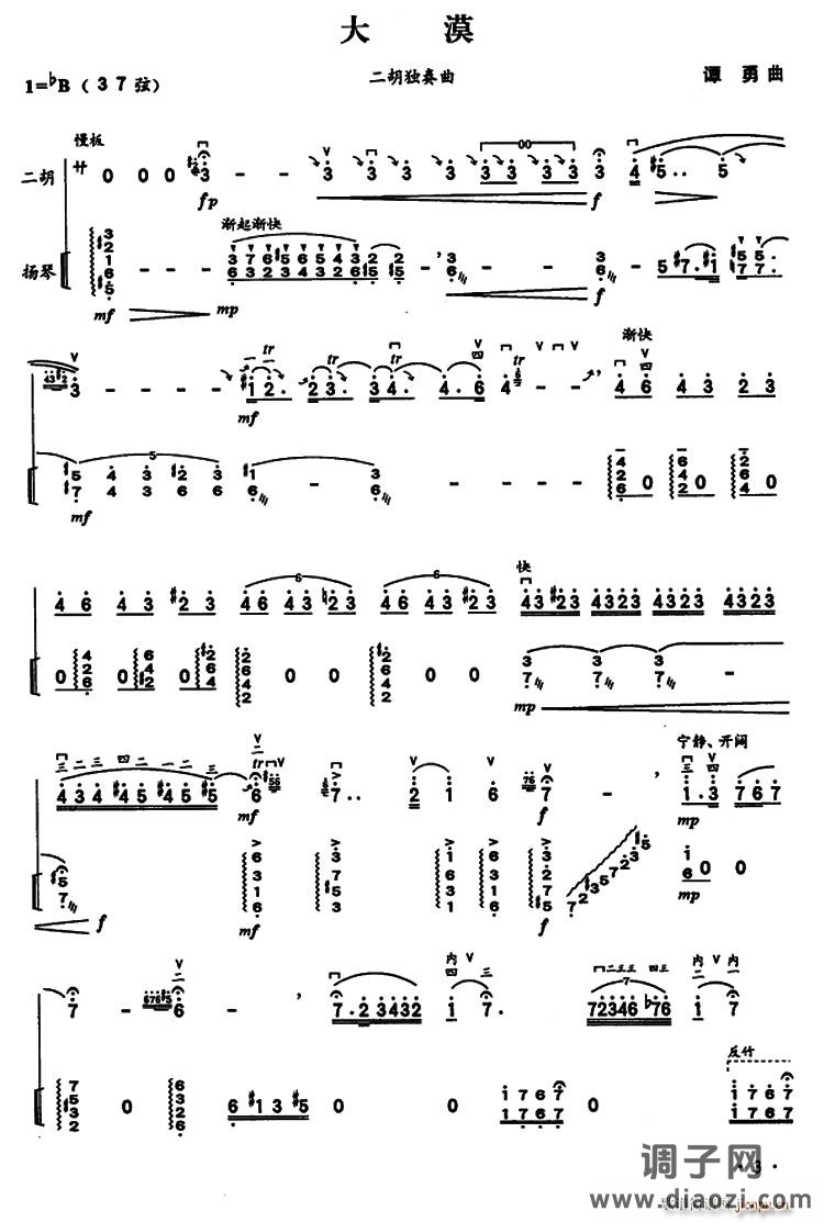 大漠（二胡独奏 扬琴伴奏）