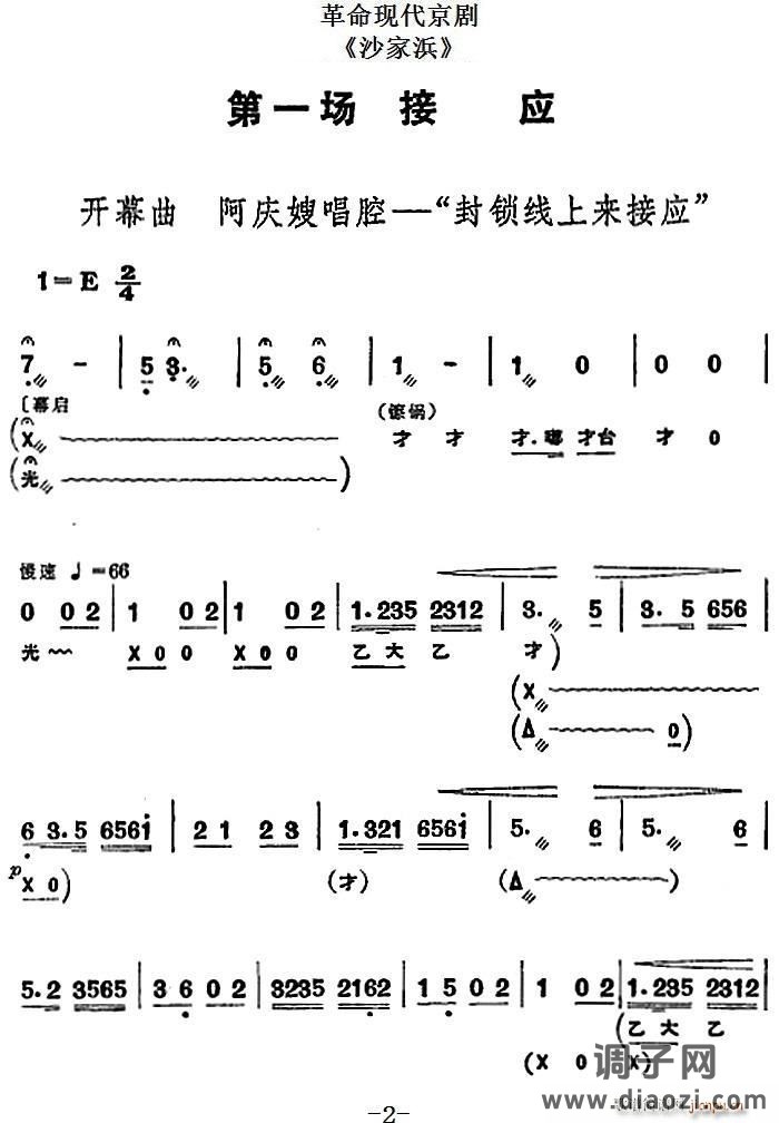 革命现代京剧《沙家浜》全剧主旋律 之第一场 接应