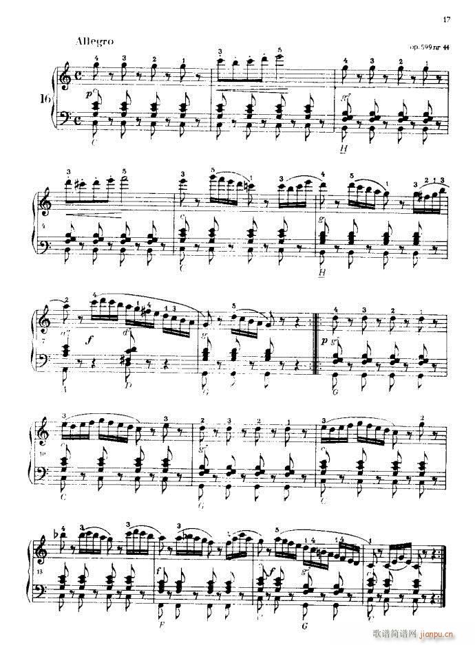 车尔尼手风琴练习曲集