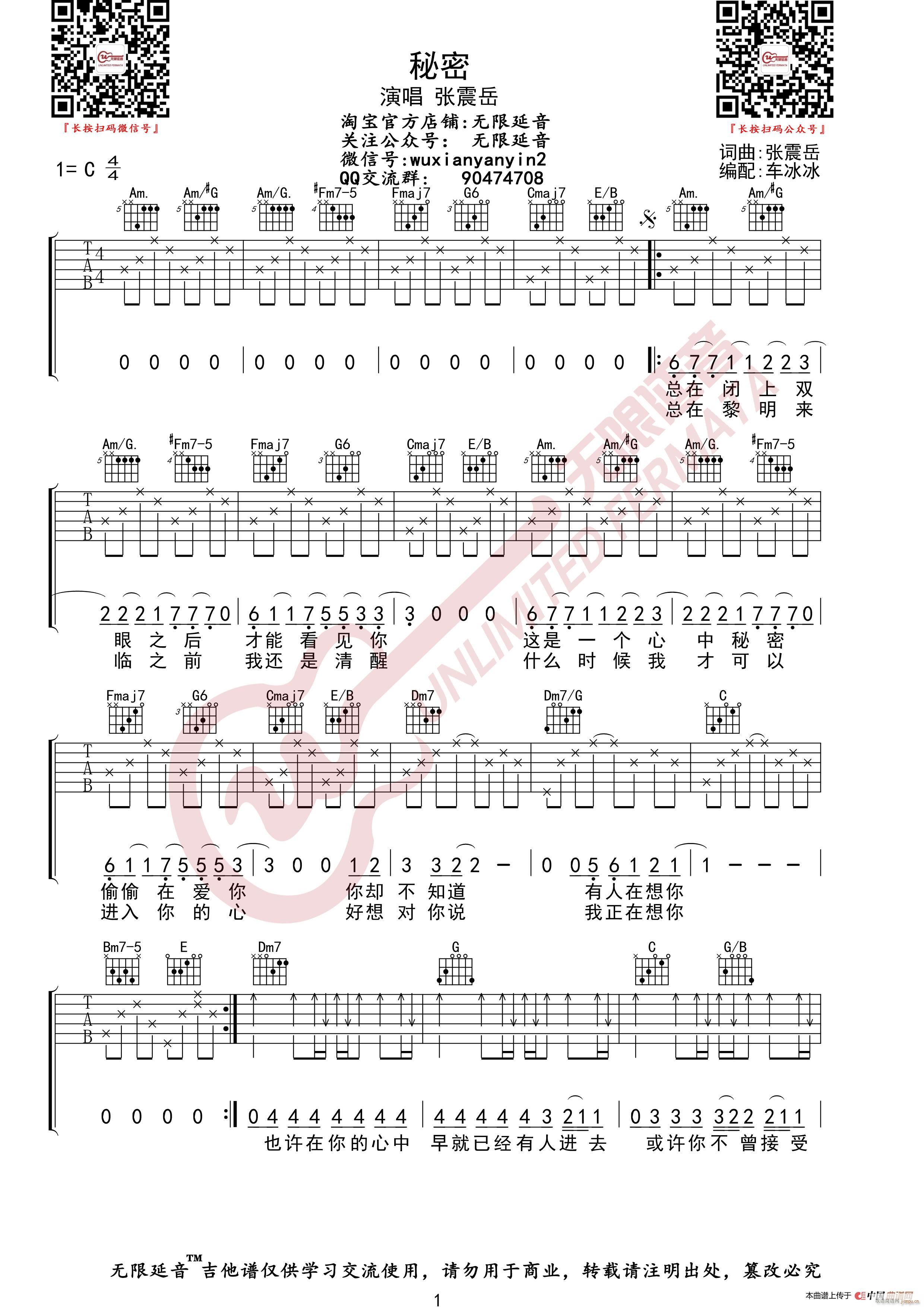 张震岳 秘密 （无限延音编配）