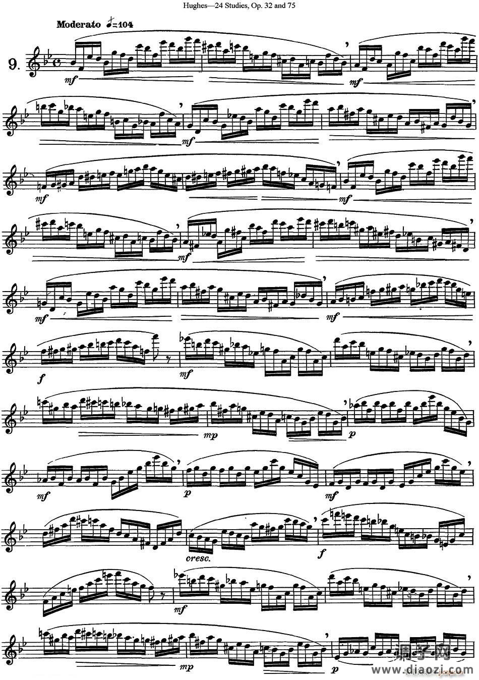 胡埃斯24首长笛练习曲Op 32（NO 9） 长笛