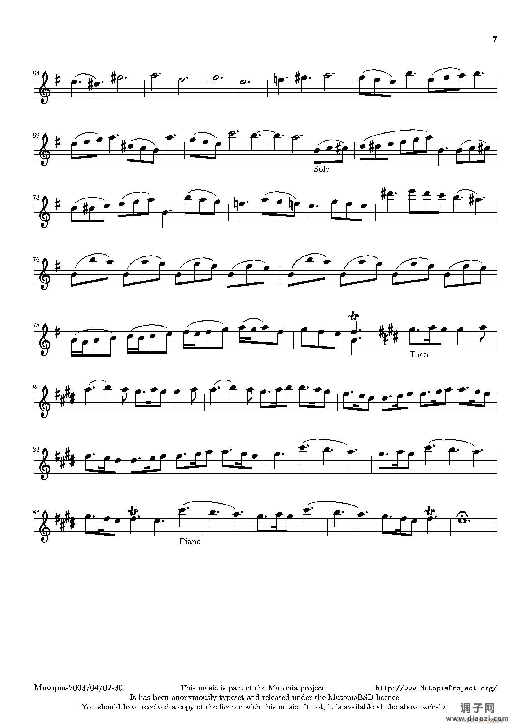 La Primavera Spring（四季 春）（小提琴分谱）