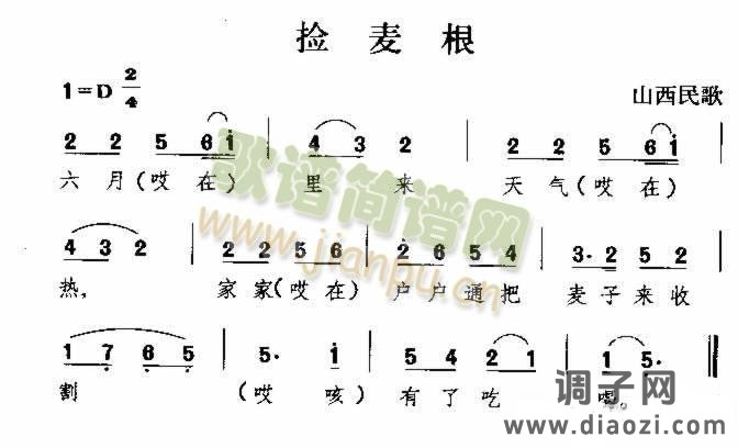 捡麦根 山西民歌