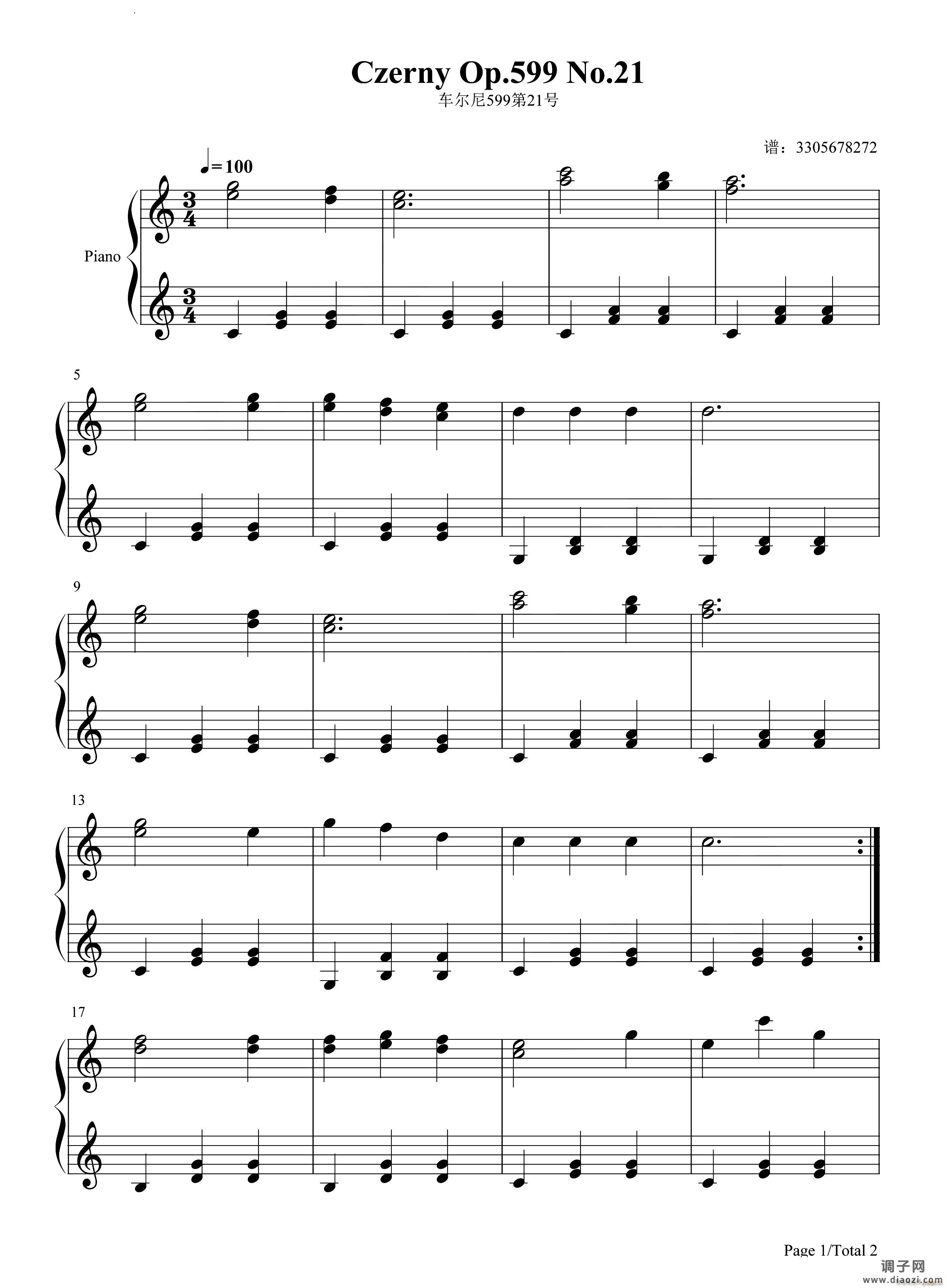 练习曲作品599-021