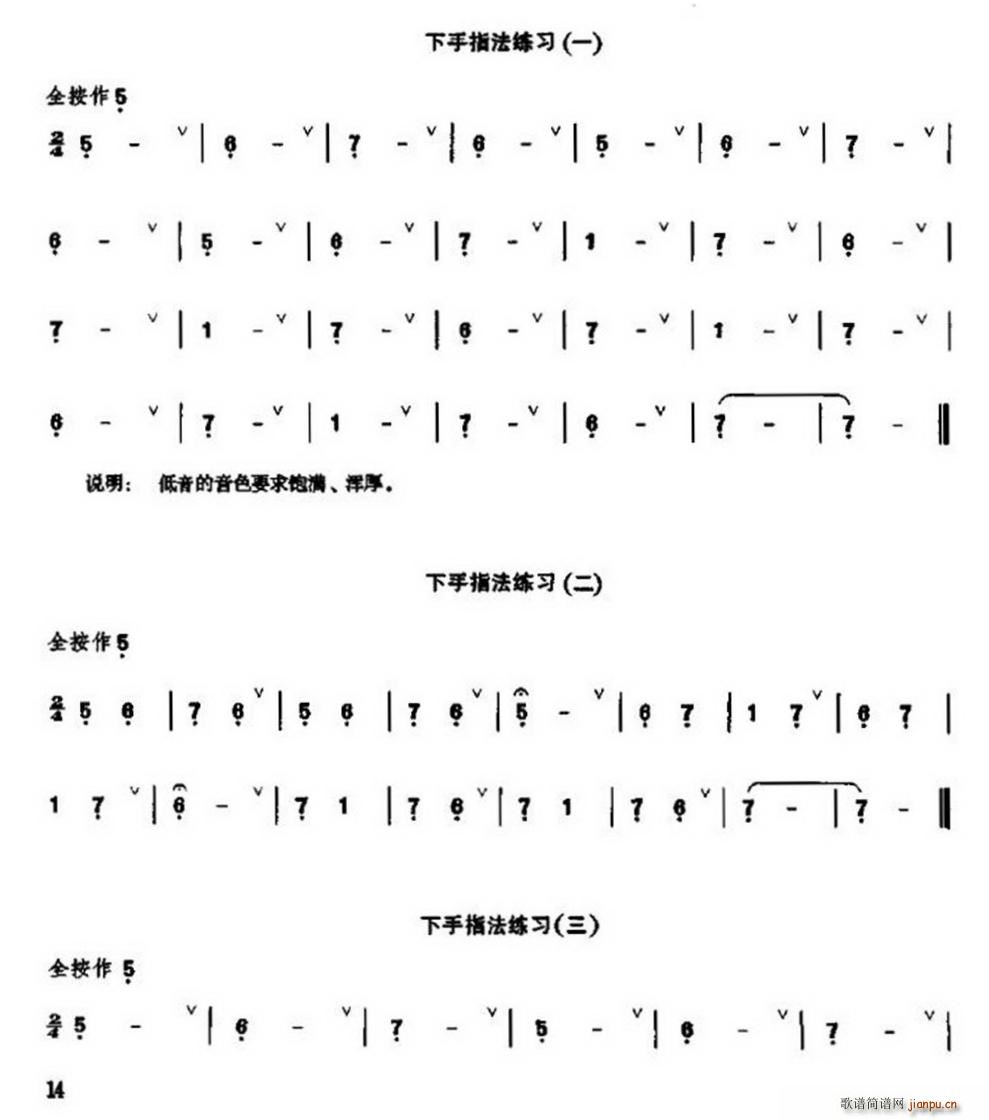 笛子下手指法练习 笛箫