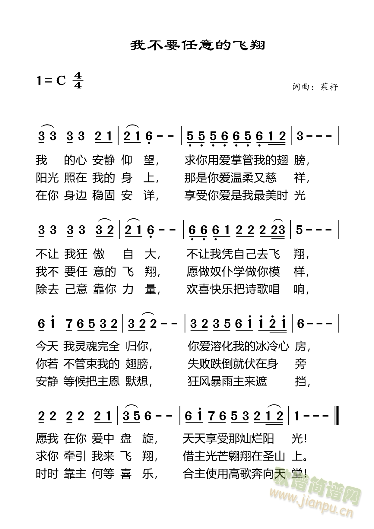 我不要任意的飞翔