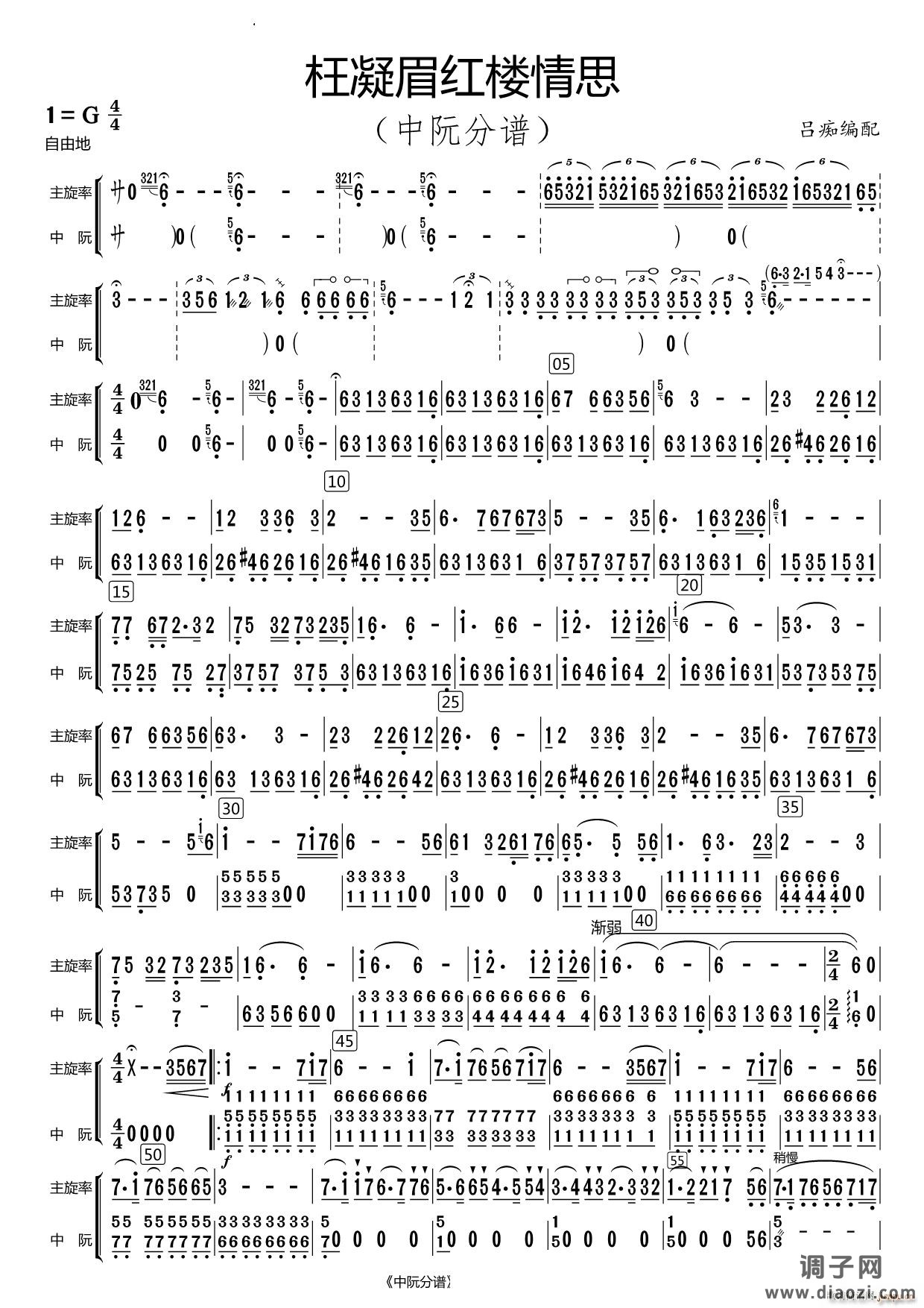 枉凝眉红楼情思中阮分谱