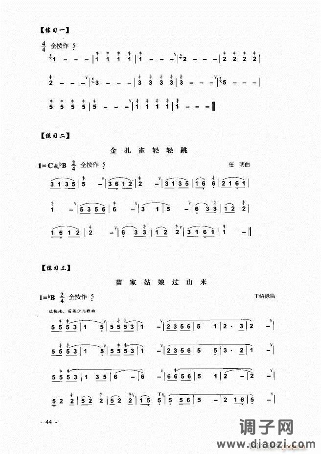 葫芦丝、巴乌实用教程 目录前言1-60