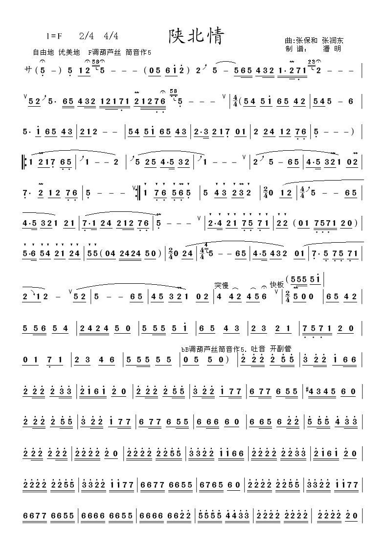 陕北情《葫芦丝独奏曲》