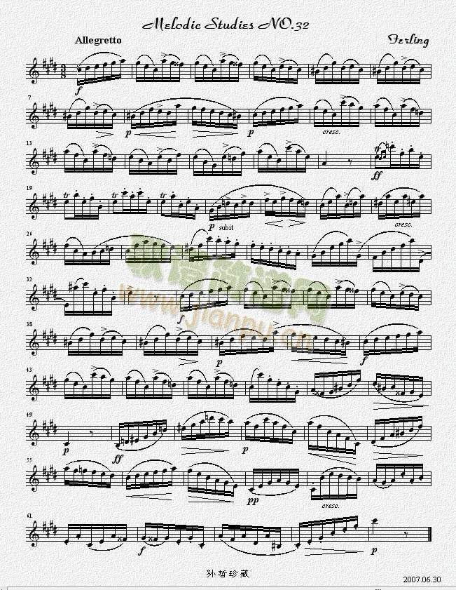 四十八首旋律练习曲之三十二