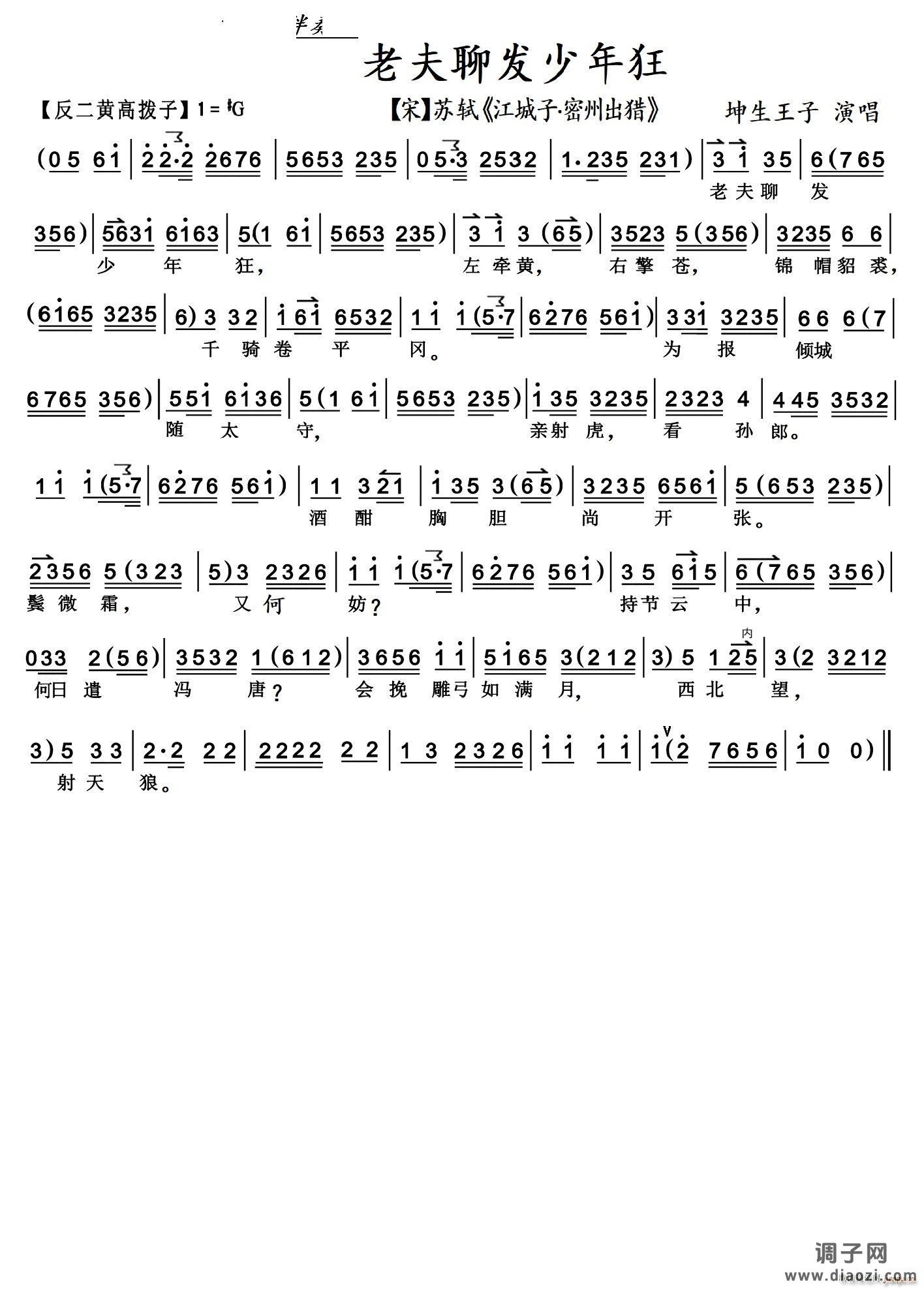 老夫聊发少年狂宋 苏轼《江城子 密州出猎》