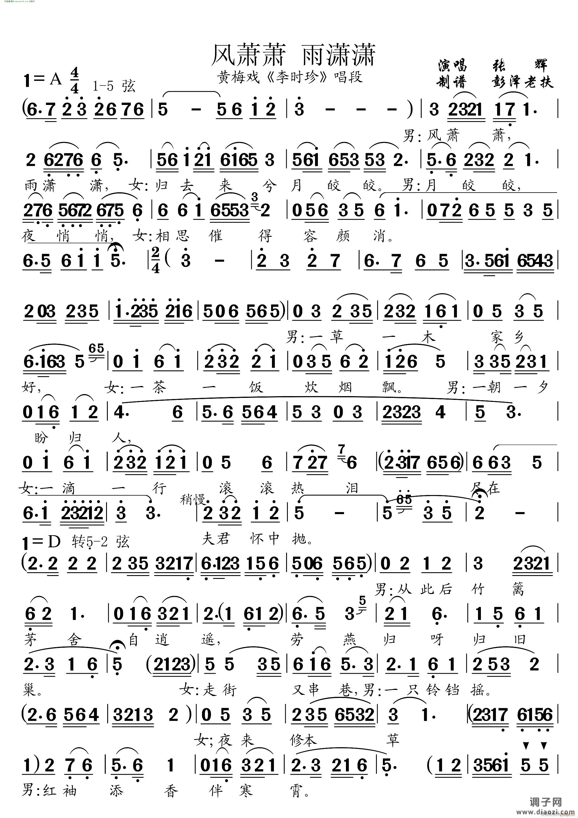 风萧萧 雨潇潇( 黄梅戏对唱 )