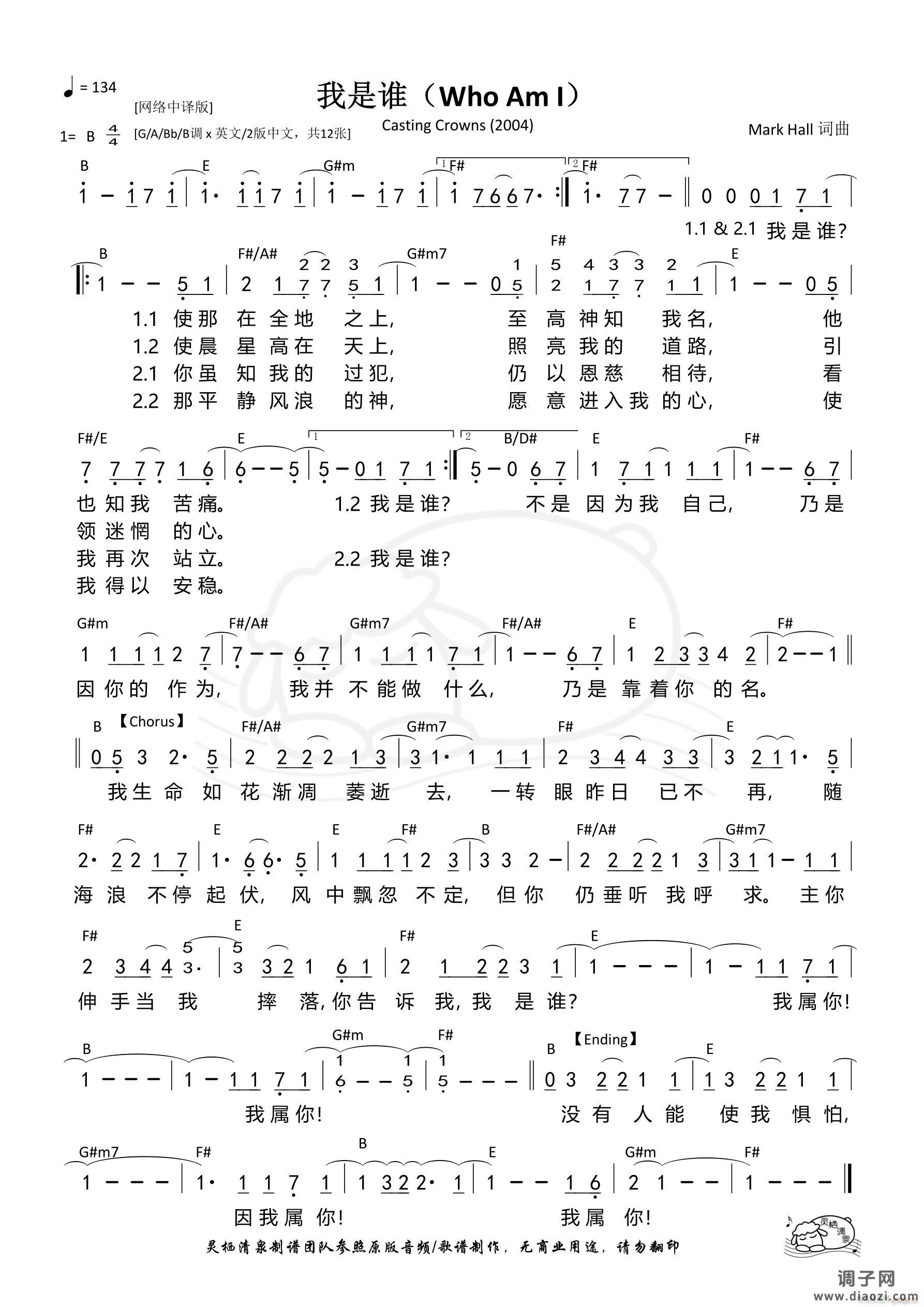 我是谁（Who Am I）（网络版B调）（第1116首）