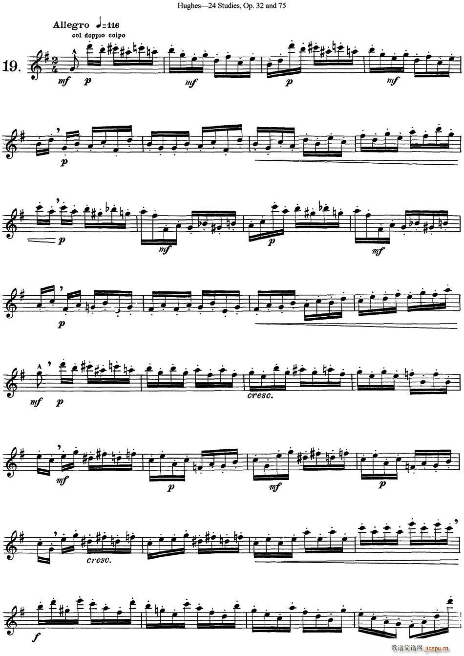 胡埃斯24首长笛练习曲Op 32（NO 19） 长笛