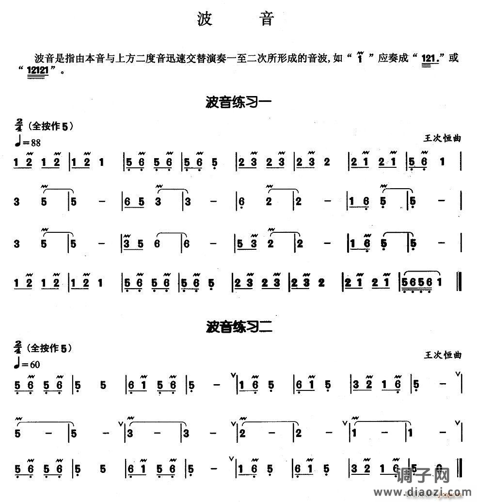 葫芦丝基本技巧练习曲——波音