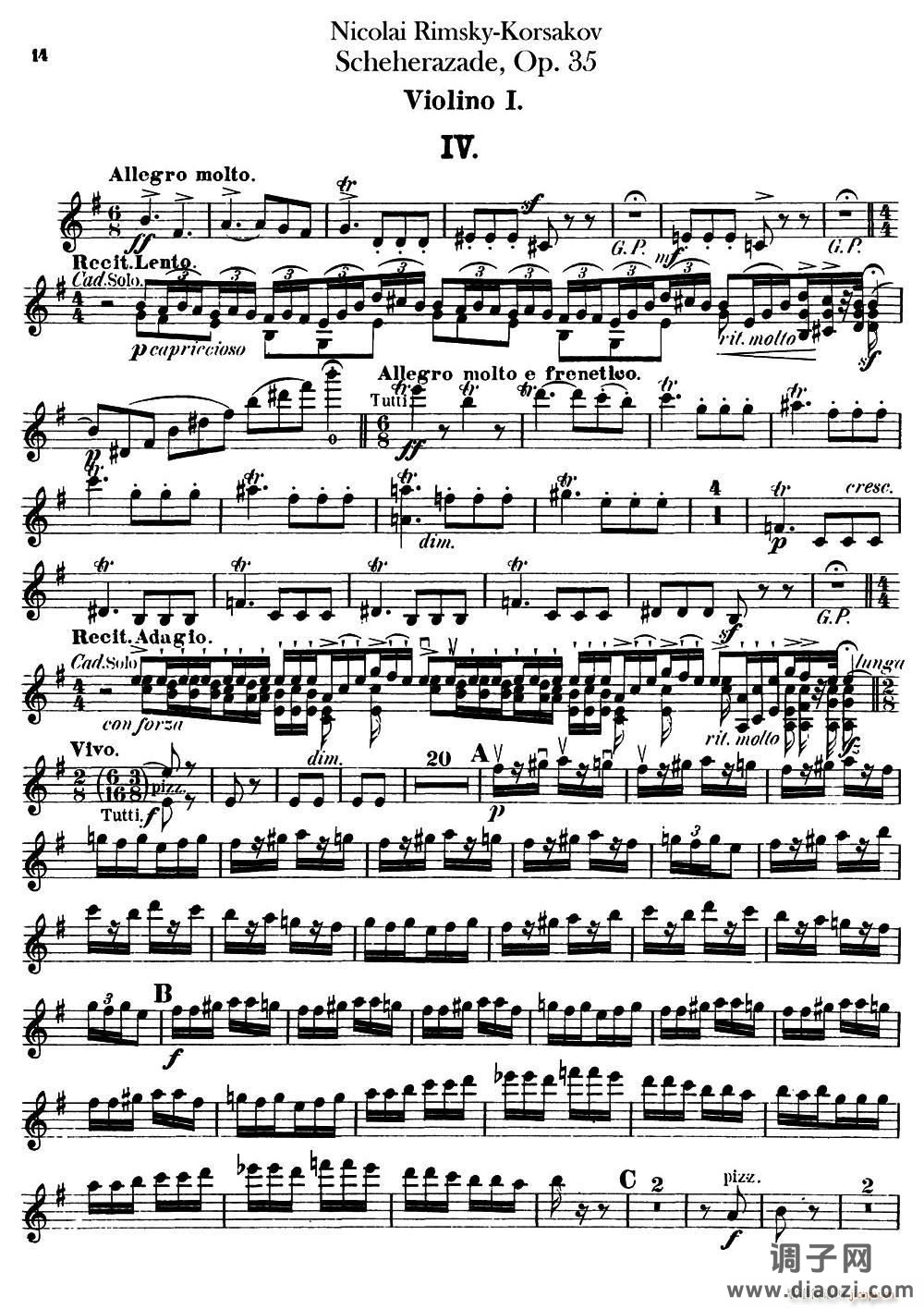 Scheherazade（Ⅳ）Op 35（第一小提琴）