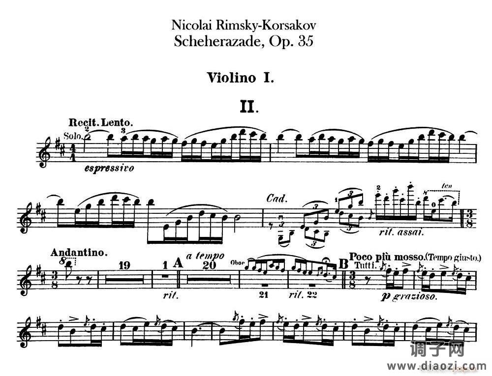 Scheherazade（Ⅱ）Op 35（第一小提琴）