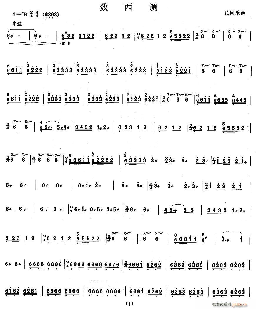 柳琴考级曲目三级：数西调