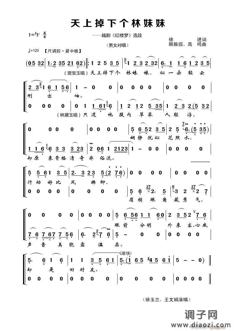 天上掉下个林妹妹（越剧《红楼梦》选段）