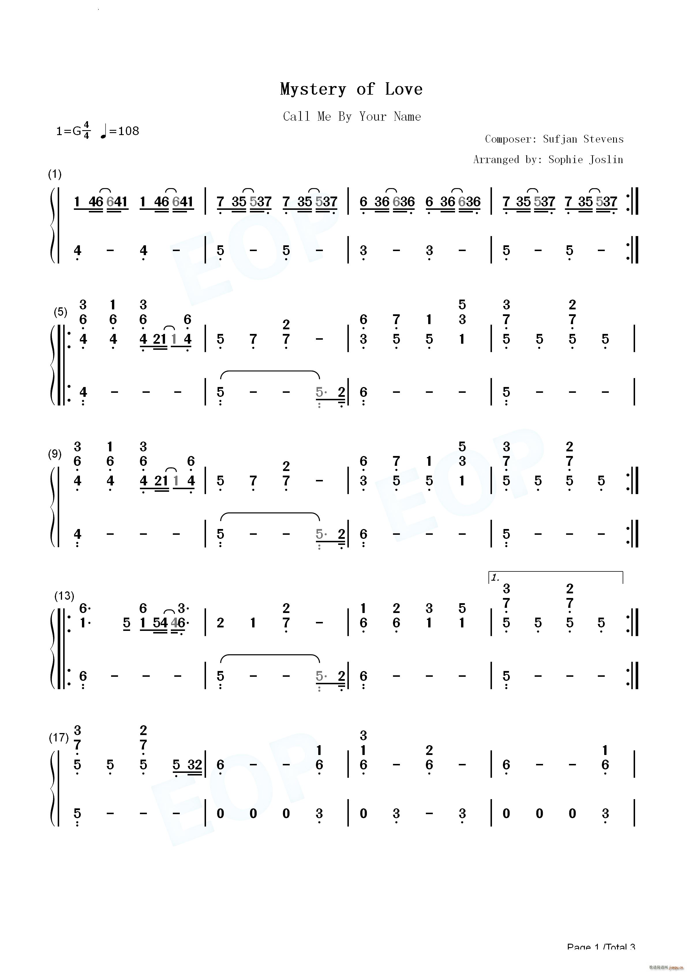 Mystery of Love爱的奥秘请以你的名字呼唤我插曲