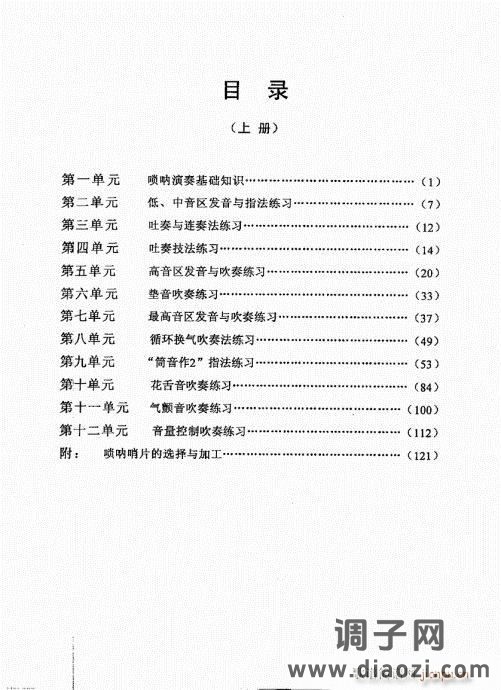 简捷实用唢呐教程  （上册）目录1-20