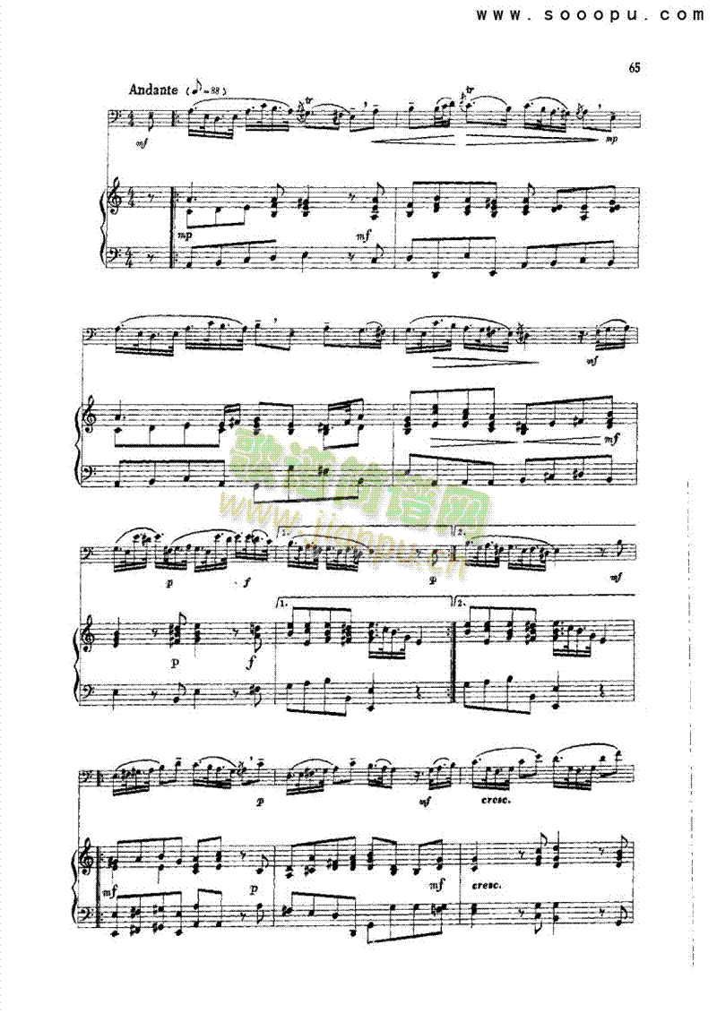 C大调奏鸣曲 管乐类 大管