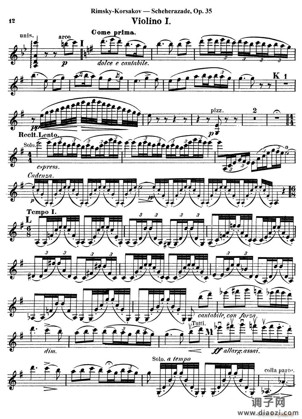 Scheherazade（Ⅲ）Op 35（第一小提琴）