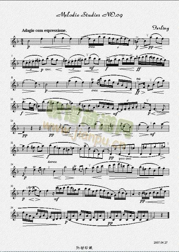四十八首旋律练习曲之九