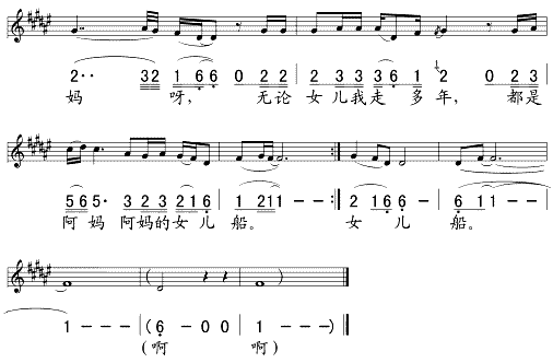 女儿船(五线谱/简谱对照)
