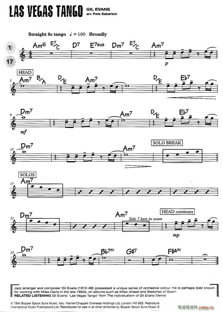 15首（次中音)爵士练习）