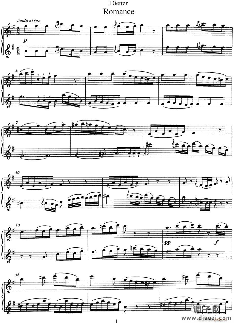 迪埃特长笛二重奏 Romance 浪漫曲 长笛