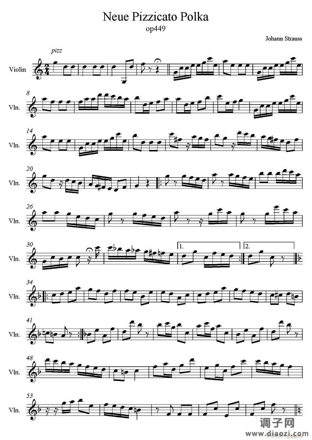 Neue Pizzicato Polka Op 449（新拨弦波尔卡）