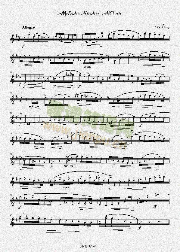 四十八首旋律练习曲之六