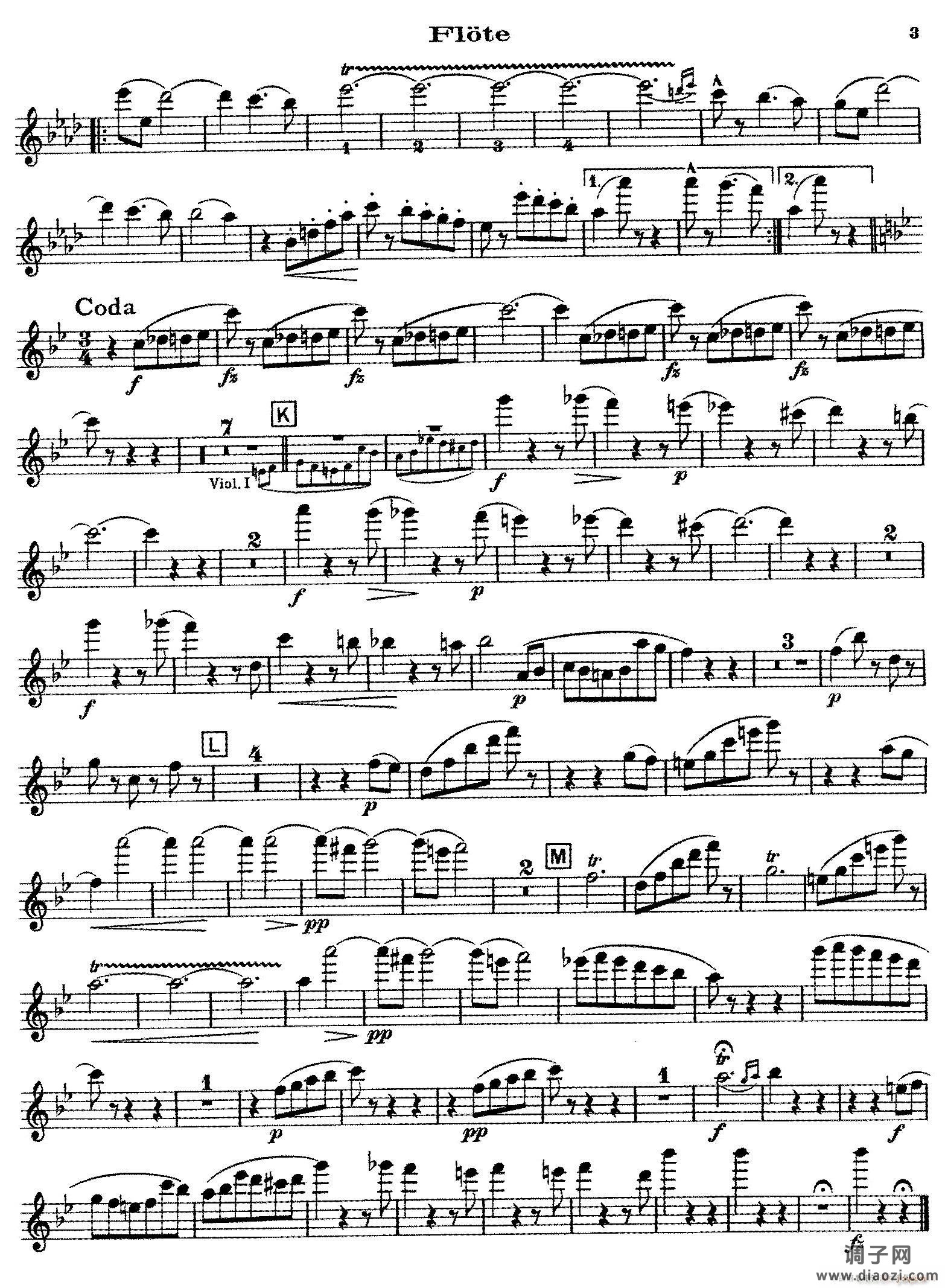 春之声圆舞曲（管弦乐合奏长笛分谱）