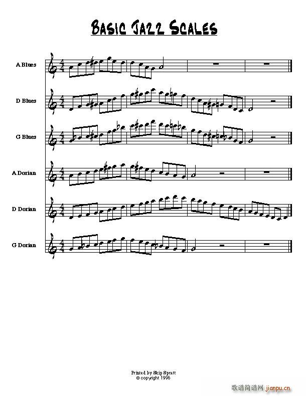 长笛基础爵士音阶练习笛箫谱