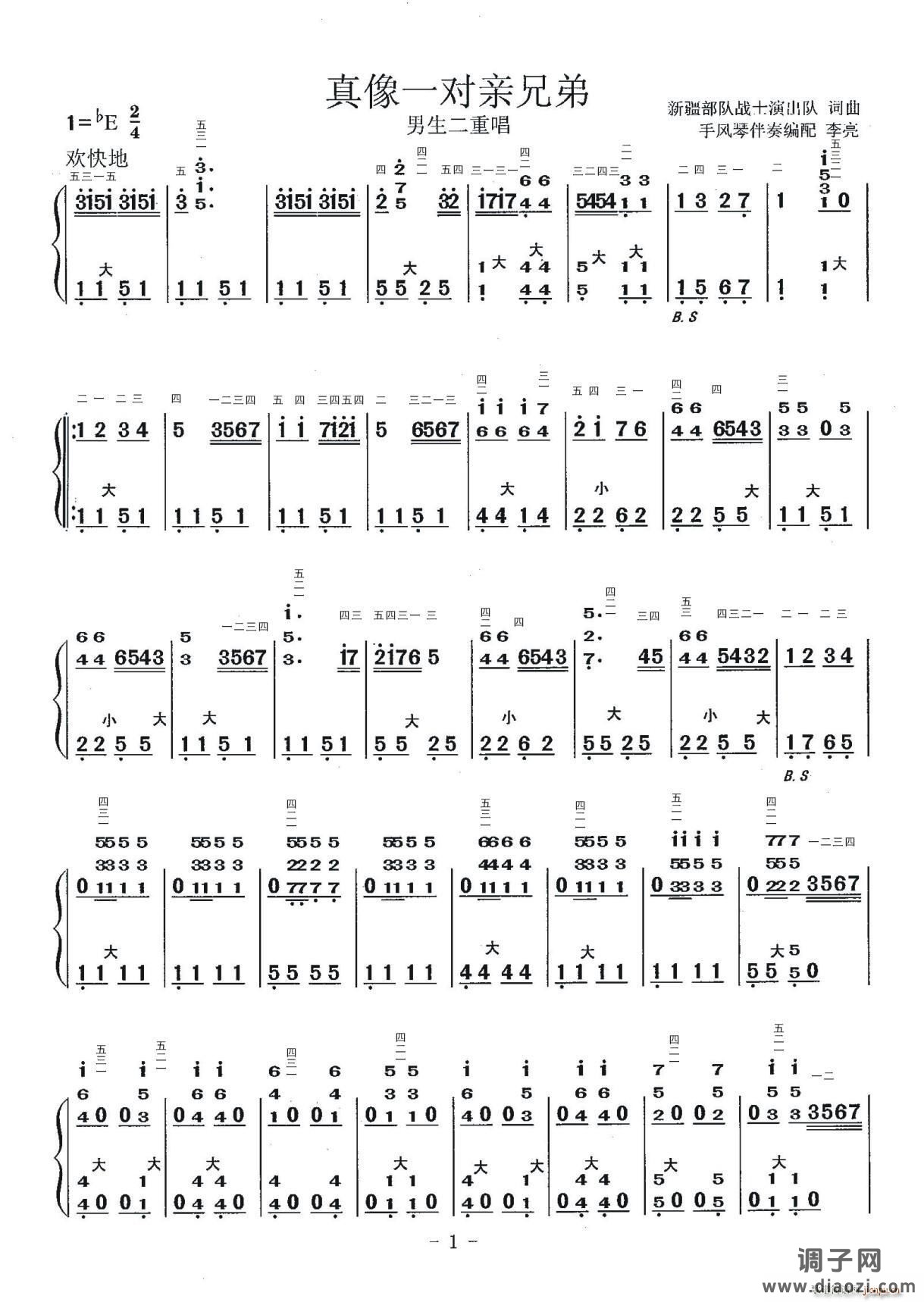 真像一对亲兄弟（手风琴伴奏 ）