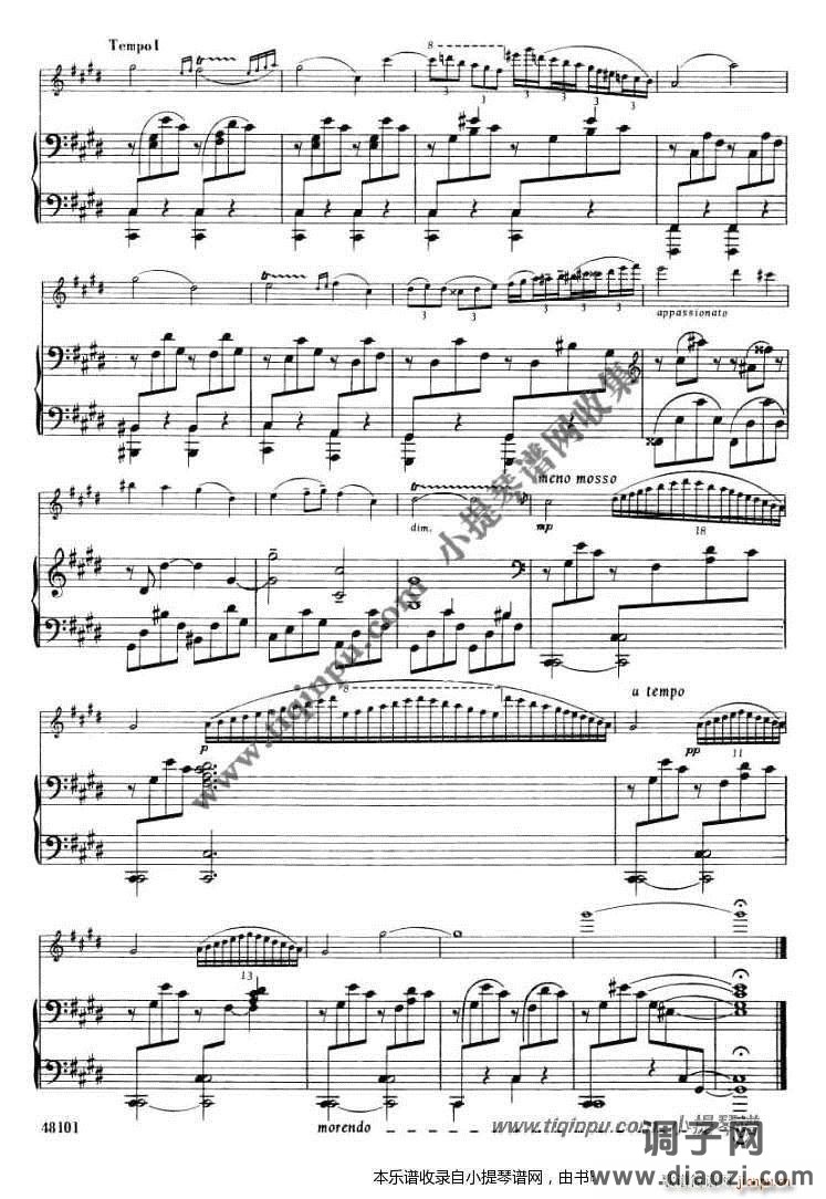 肖邦升c小调夜曲小提琴钢伴谱