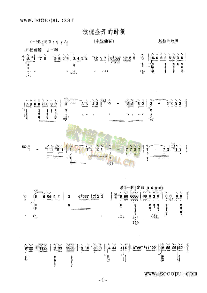 玫瑰盛开的时候 民乐类 阮
