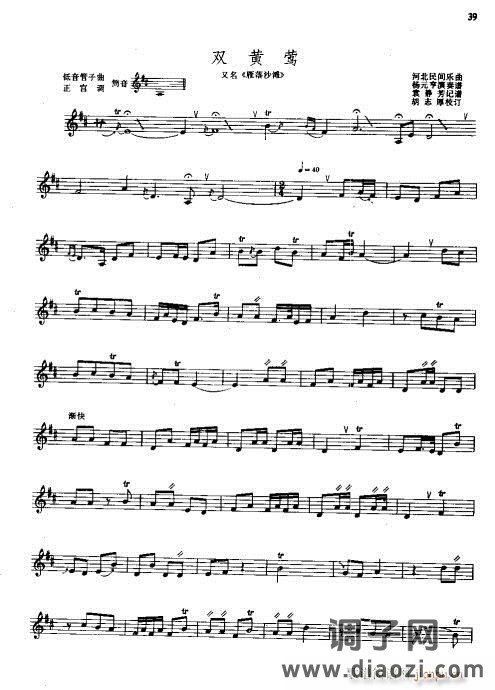 管子 双黄莺
