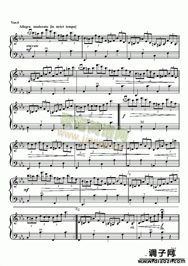 八级乐曲《乌克兰主题变奏曲》 键盘类 手风琴